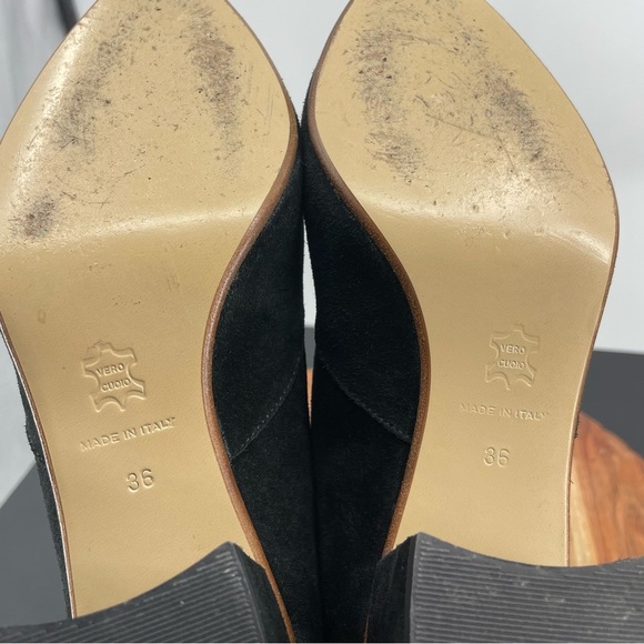 ATP Atelier All Tomorrow's Parties Block Heel Pumps Black suede 36 US 6 - Picture 7 of 9